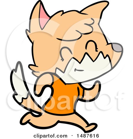 Cartoon Happy Fox by lineartestpilot