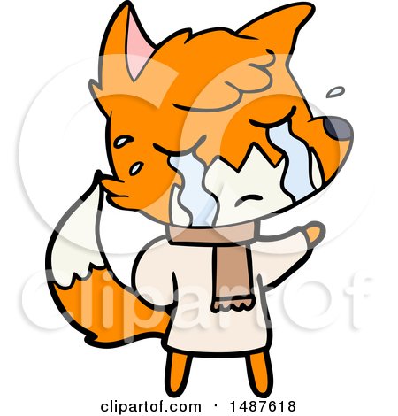 Crying Fox Cartoon by lineartestpilot