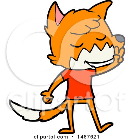 Friendly Cartoon Fox by lineartestpilot