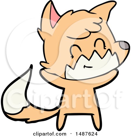 Cartoon Happy Fox by lineartestpilot