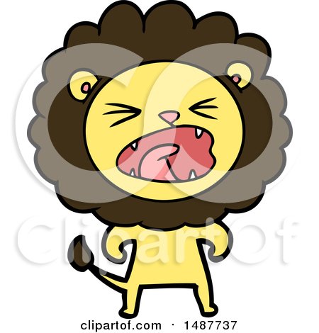 Cartoon Angry Lion by lineartestpilot