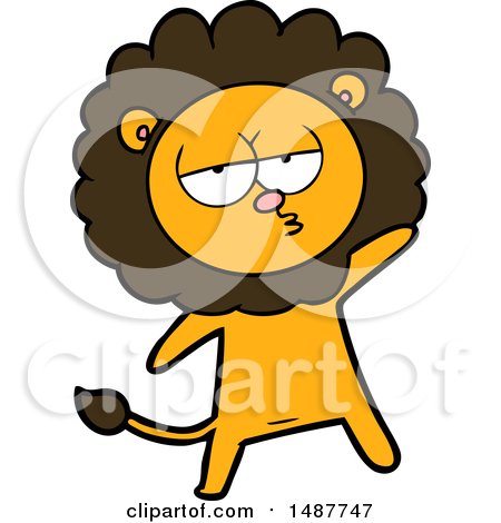 Cartoon Tired Lion by lineartestpilot