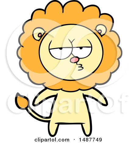 Cartoon Bored Lion by lineartestpilot