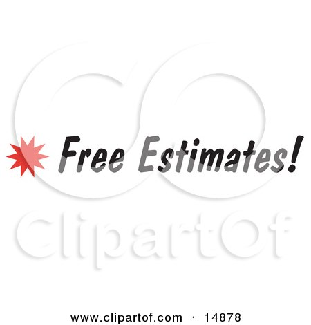 Free Estimates Sign With a Star Burst Clipart Picture by Andy Nortnik