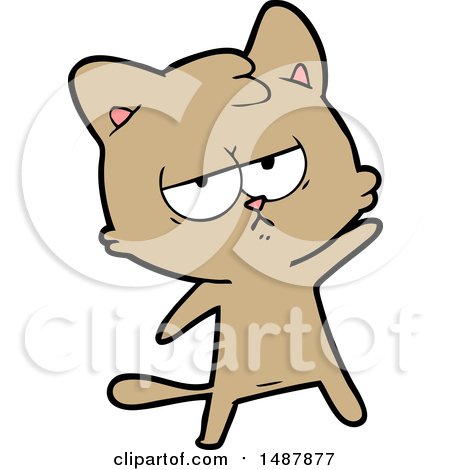 Bored Cartoon Cat by lineartestpilot