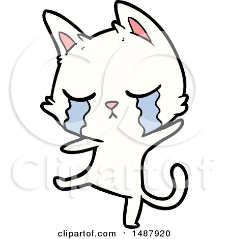 Crying Cartoon Cat Performing a Dance by lineartestpilot