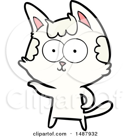 Happy Cartoon Cat by lineartestpilot