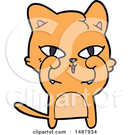 Cartoon Cat Rubbing Eyes by lineartestpilot