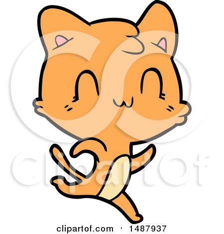 Cartoon Happy Cat by lineartestpilot