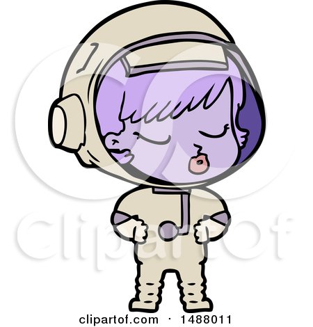 Cartoon Pretty Astronaut Girl by lineartestpilot