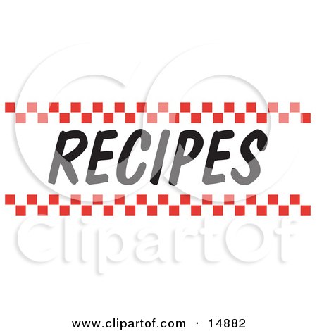 Recipes Sign With Red Checker Borders Clipart Picture by Andy Nortnik
