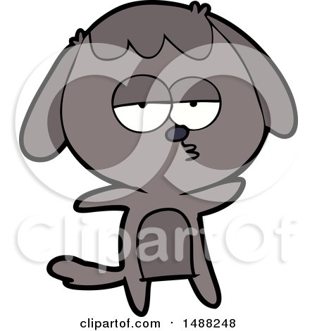 Cartoon Bored Dog by lineartestpilot