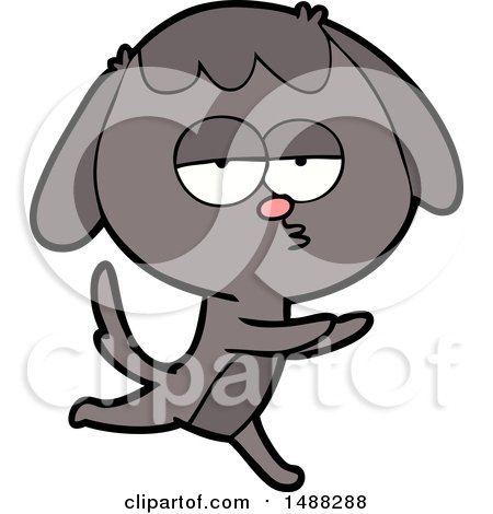 Cartoon Bored Dog Running by lineartestpilot