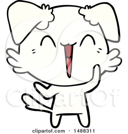 Happy Little Dog Cartoon by lineartestpilot