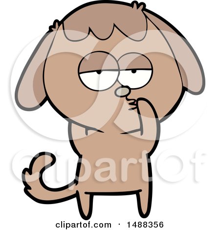 Cartoon Tired Dog by lineartestpilot