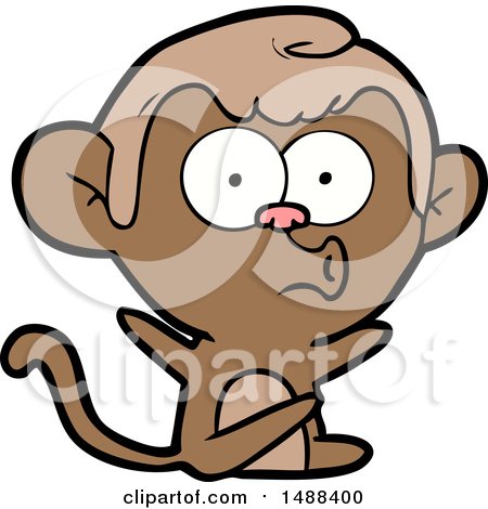 Cartoon Hooting Monkey by lineartestpilot