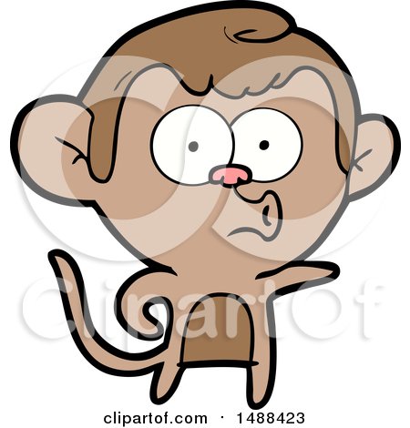 Cartoon Pointing Monkey by lineartestpilot
