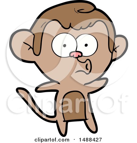 Cartoon Surprised Monkey by lineartestpilot