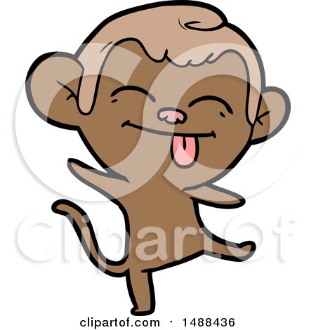 Funny Cartoon Monkey Dancing by lineartestpilot