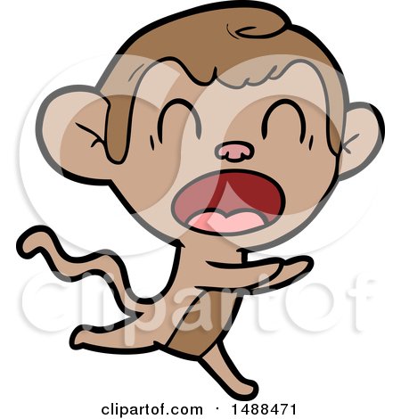 Shouting Cartoon Monkey by lineartestpilot