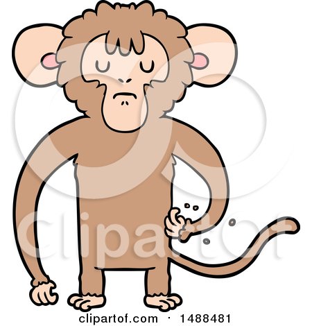 Cartoon Monkey Scratching by lineartestpilot
