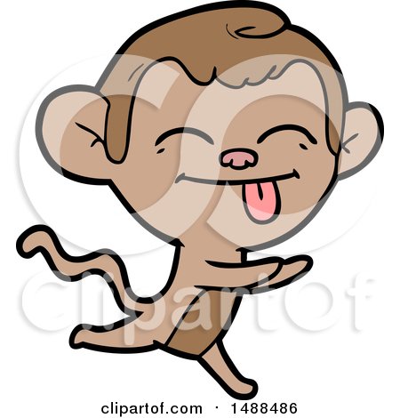 Funny Cartoon Monkey Running by lineartestpilot