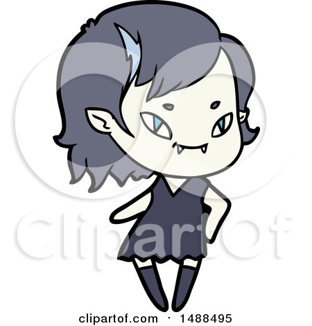 Cartoon Cool Vampire Girl by lineartestpilot