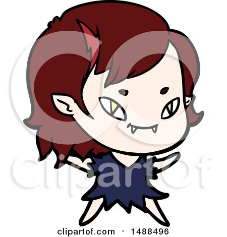 Cartoon Friendly Vampire Girl by lineartestpilot