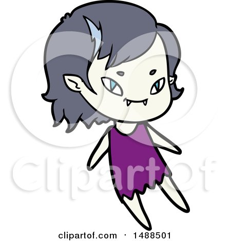 Cartoon Friendly Vampire Girl by lineartestpilot