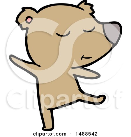 Happy Cartoon Bear Dancing by lineartestpilot