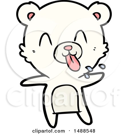 Rude Cartoon Polar Bear Sticking out Tongue by lineartestpilot