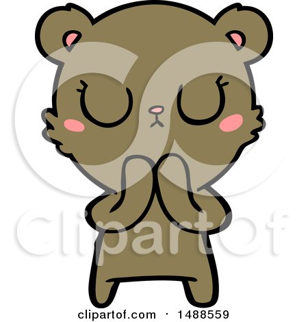 Peaceful Cartoon Bear Cub by lineartestpilot
