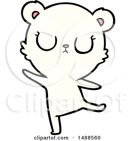 Peaceful Cartoon Polar Bear by lineartestpilot