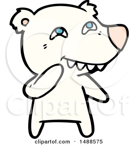 Cartoon Polar Bear Showing Teeth by lineartestpilot