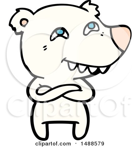 Cartoon Polar Bear Showing Teeth by lineartestpilot