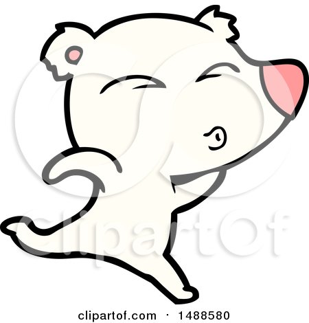 Cartoon Whistling Polar Bear by lineartestpilot