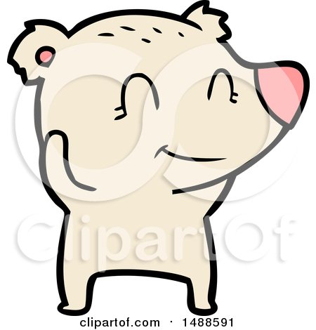 Smiling Polar Bear Cartoon by lineartestpilot