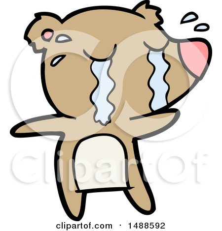 Cartoon Crying Bear by lineartestpilot
