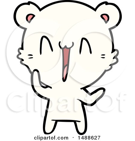 Laughing Polar Bear Cartoon by lineartestpilot