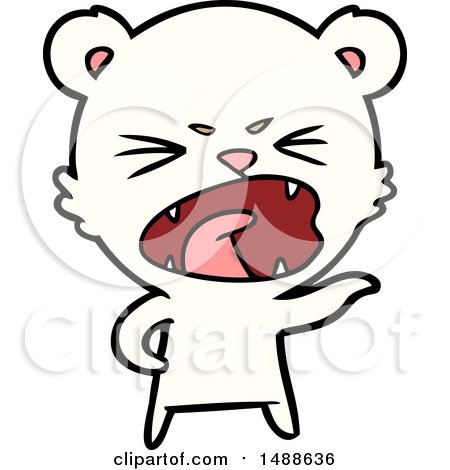 Angry Cartoon Polar Bear by lineartestpilot
