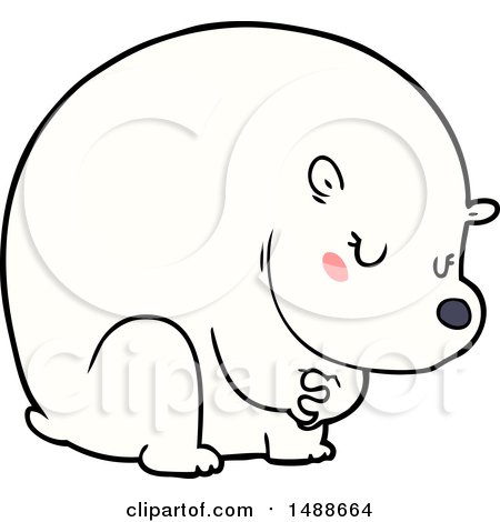 Cute Cartoon Polar Bear by lineartestpilot