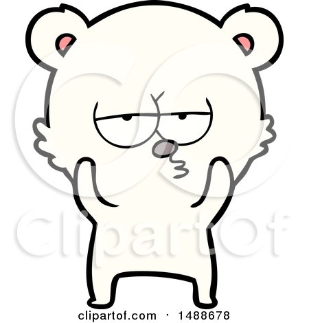 Bored Polar Bear Cartoon by lineartestpilot