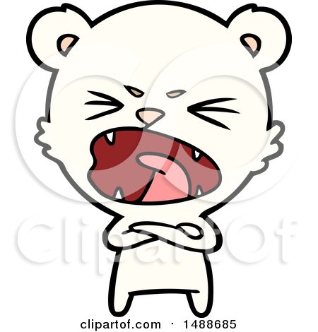 Angry Cartoon Polar Bear by lineartestpilot