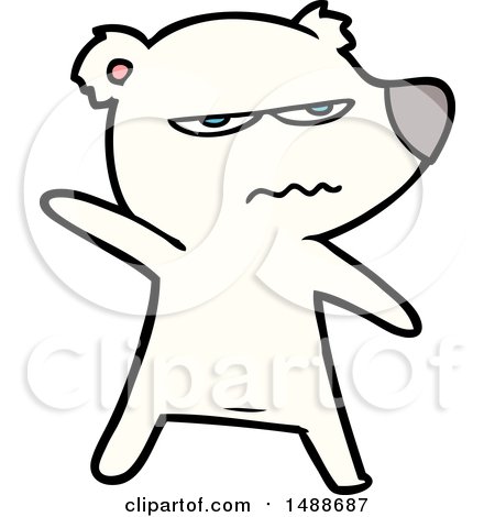 Angry Bear Polar Cartoon Pointing by lineartestpilot