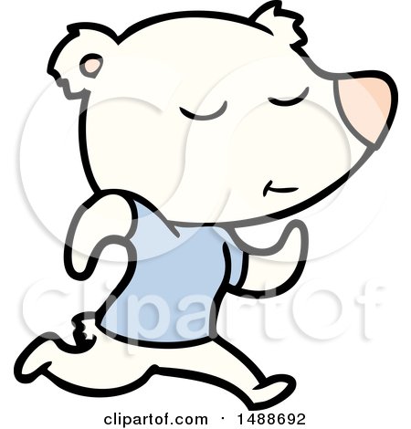 Happy Cartoon Polar Bear by lineartestpilot