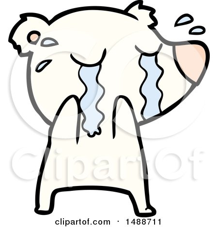 Cartoon Crying Polar Bear by lineartestpilot