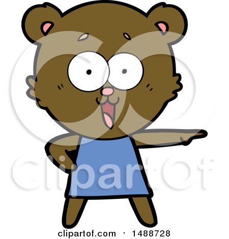 Laughing Pointing Teddy Bear Cartoon by lineartestpilot