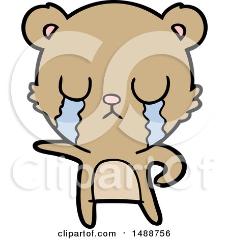Crying Cartoon Bear by lineartestpilot