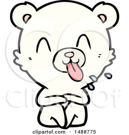 Rude Cartoon Polar Bear Sticking out Tongue by lineartestpilot
