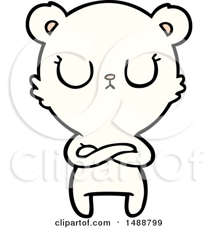 Peaceful Cartoon Polar Bear by lineartestpilot